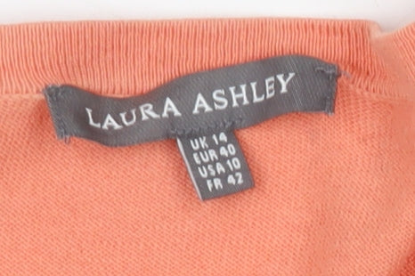 Laura Ashley Women's Orange Cardigan UK 14 V-Neck