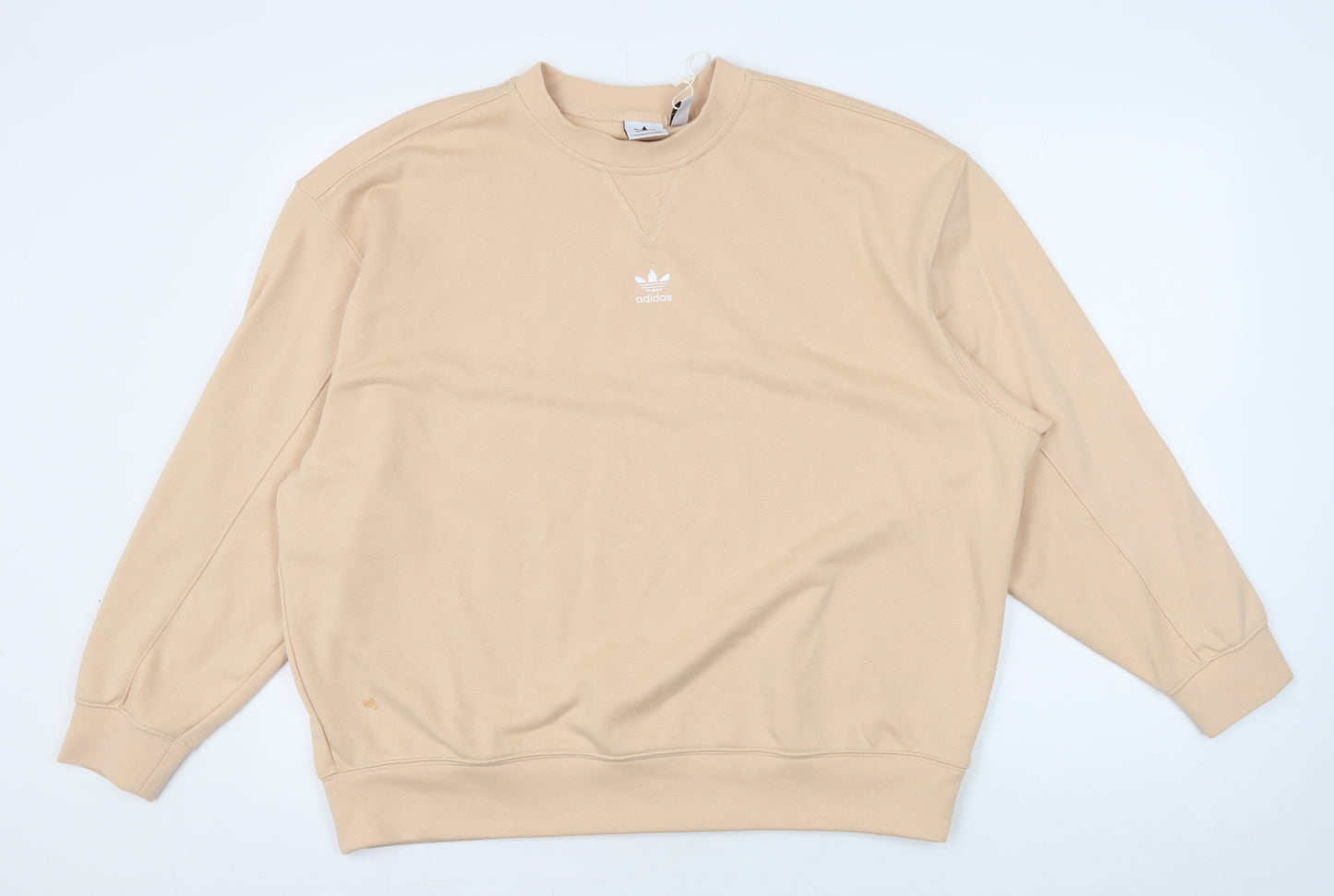 Adidas Beige Unisex Sweatshirt, Size 10 Cotton Pullover