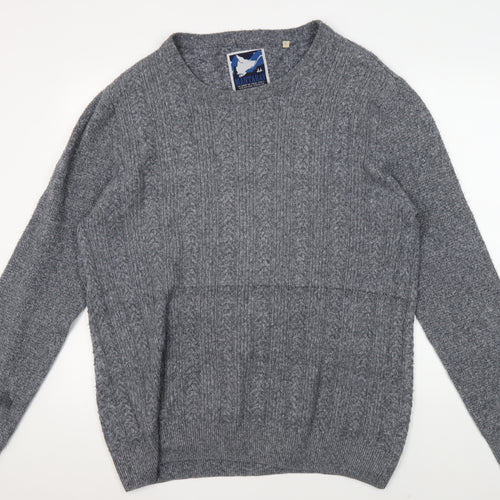 Mantaray Men's Grey Cable-Knit Pullover Jumper, Size L