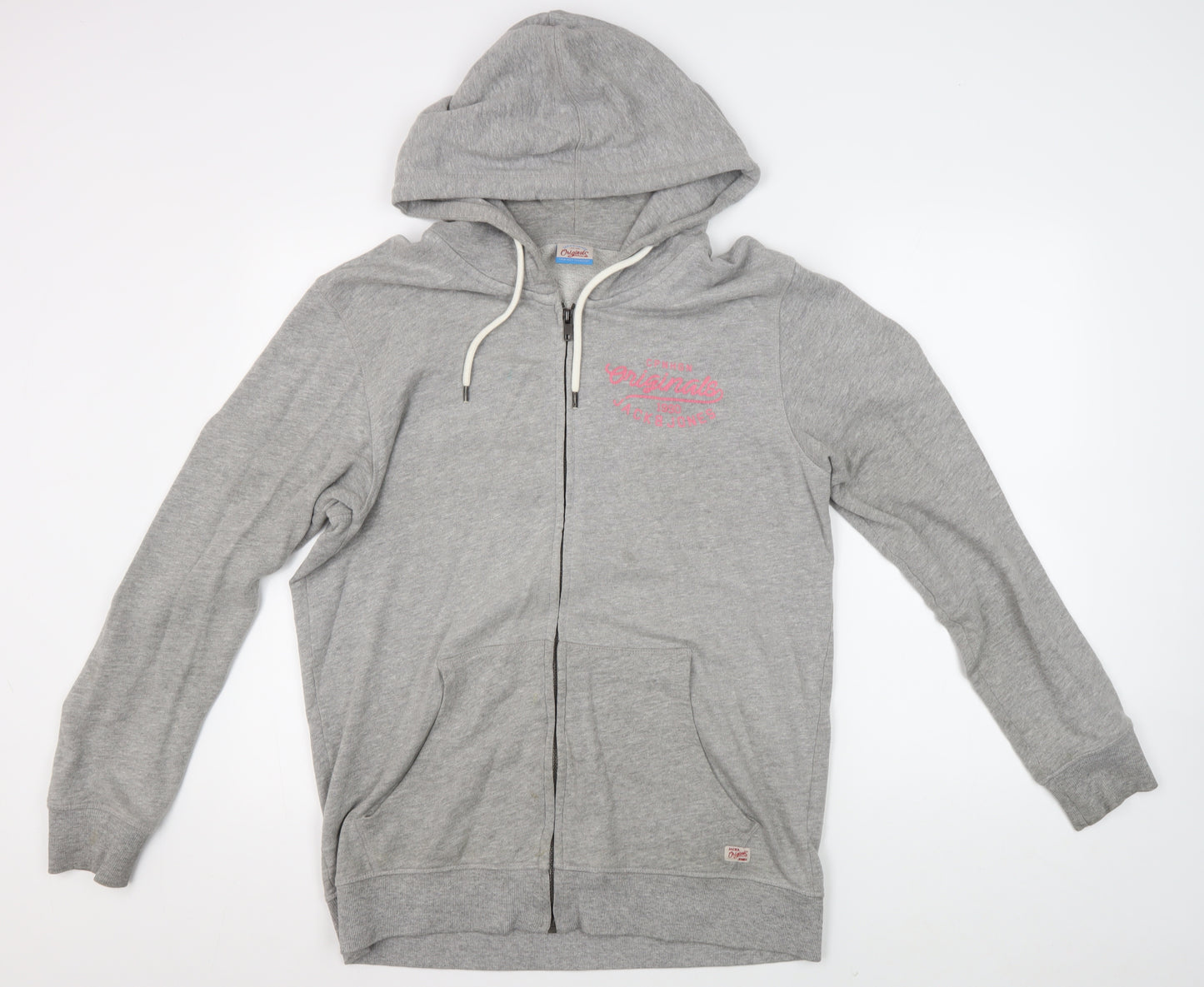 Jack & Jones Men's Grey Full Zip Hoodie L