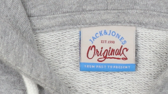 Jack & Jones Men's Grey Full Zip Hoodie L