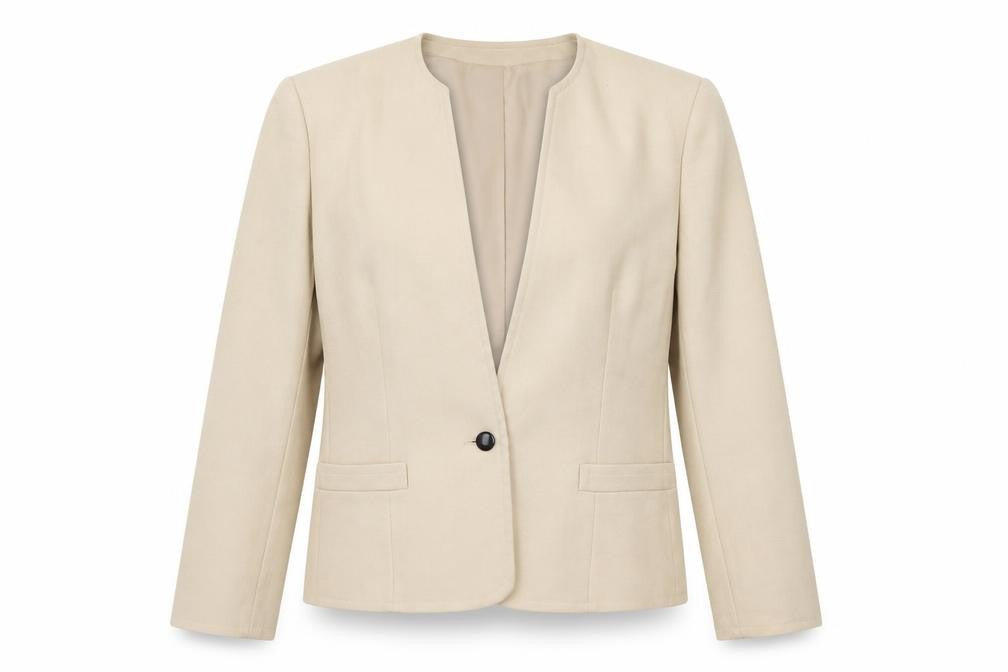 Front view of Windsmoor Women's Beige Blazer, size 8, Regular Fit