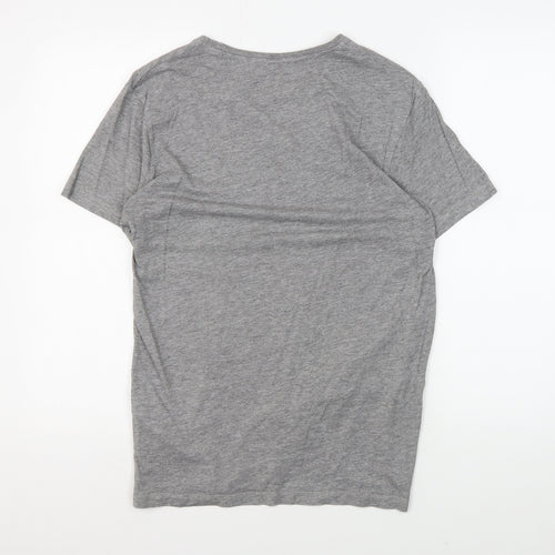 Jack & Jones Men's Grey Graphic Print T-Shirt, Size S