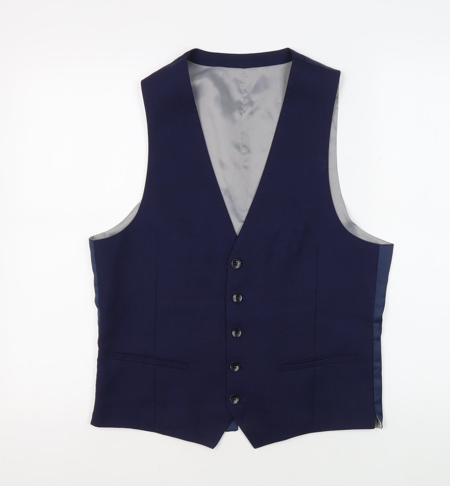 DKNY Men's Blue Slim Fit Waistcoat, Size 40S