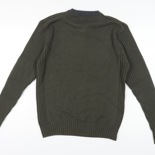 Pepe Jeans Men's Green V-Neck Pullover Jumper - Size L