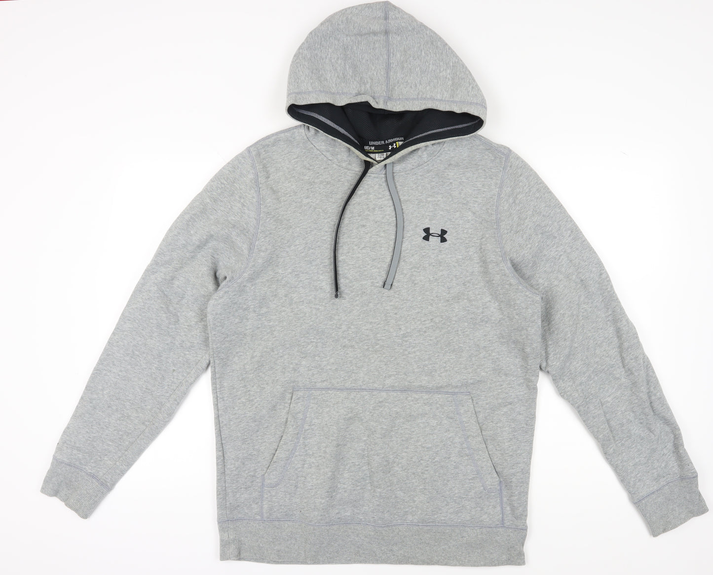 Under Armour Men's Grey Pullover Hoodie, Size M, Logo Accent