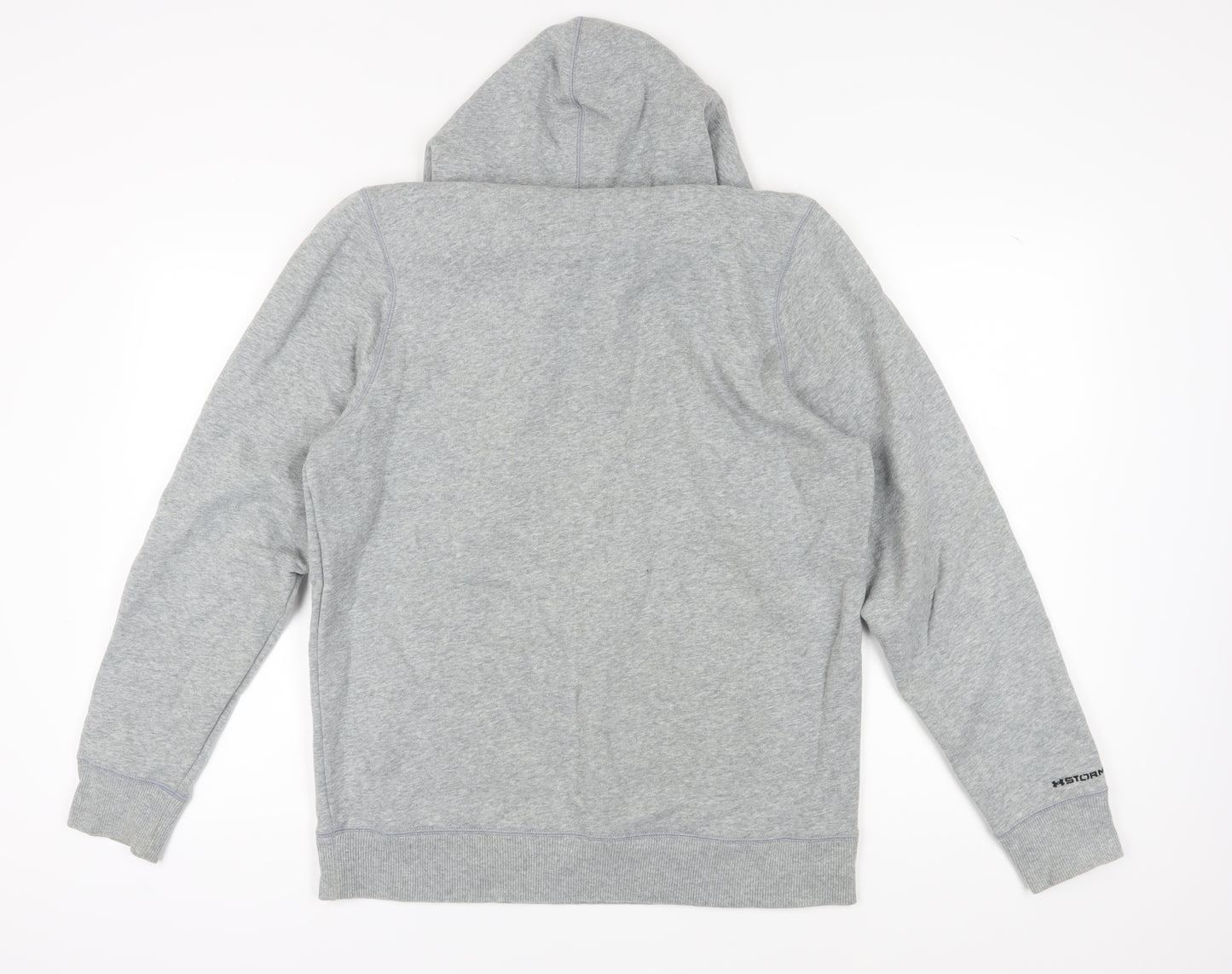 Under Armour Men's Grey Pullover Hoodie, Size M, Logo Accent