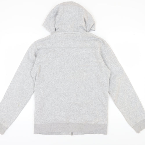 Adidas Men's Grey Full Zip Hoodie, S, Logo Accent