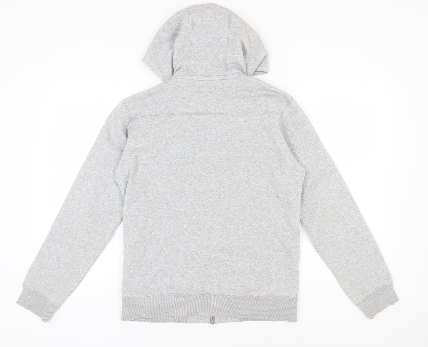 Adidas Men's Grey Full Zip Hoodie, S, Logo Accent