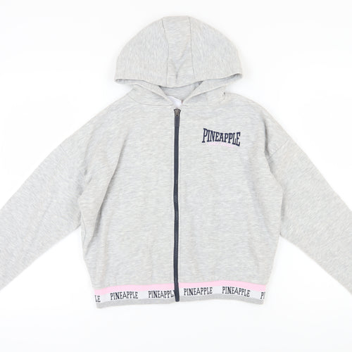 Pineapple Girls Grey Hoodie 13-14 Years Full Zip Casual