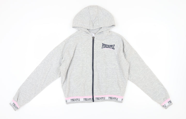 Pineapple Girls Grey Hoodie 13-14 Years Full Zip Casual
