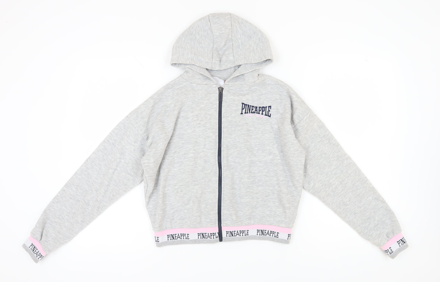 Pineapple Girls Grey Hoodie 13-14 Years Full Zip Casual