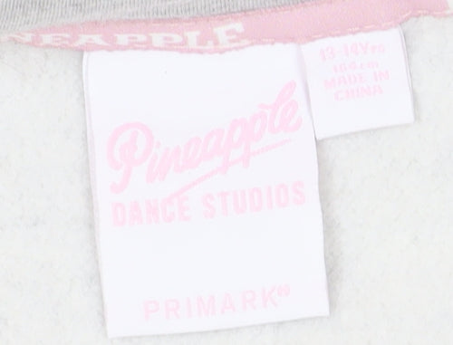 Pineapple Girls Grey Hoodie 13-14 Years Full Zip Casual