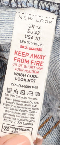 New Look Women's Blue Straight Jeans Size 14