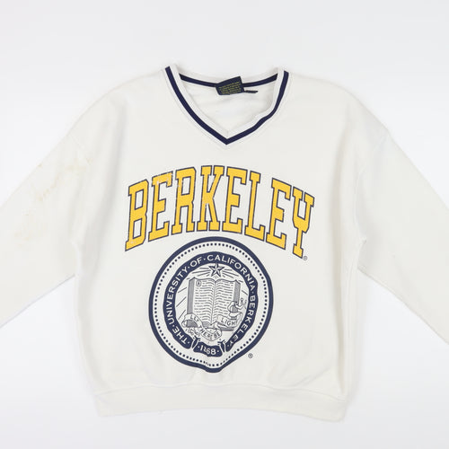 Berkeley White Pullover Sweatshirt Unisex Small