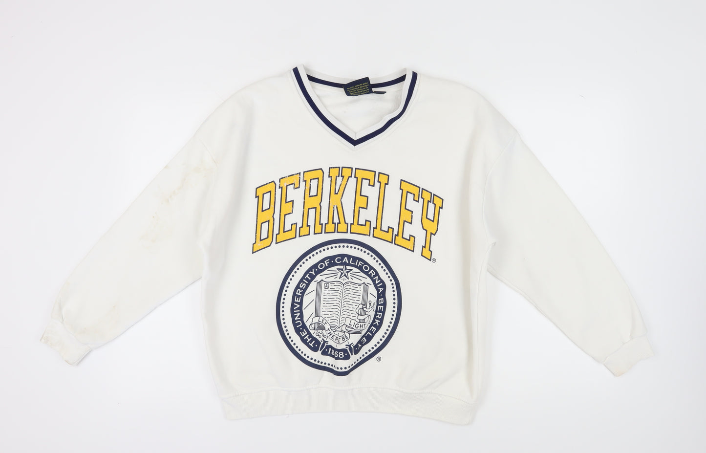 Berkeley White Pullover Sweatshirt Unisex Small