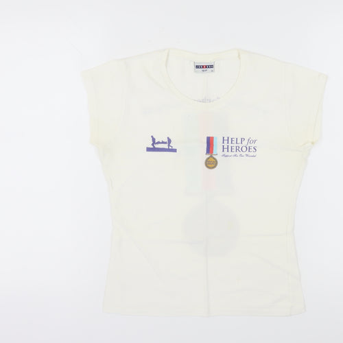 Jerzees Ivory Charity T-Shirt for Women, Size M