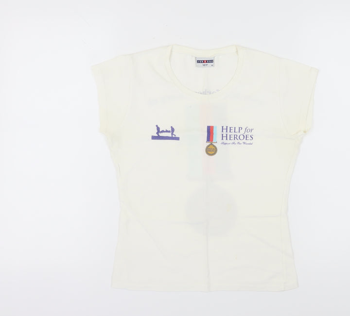 Jerzees Ivory Charity T-Shirt for Women, Size M