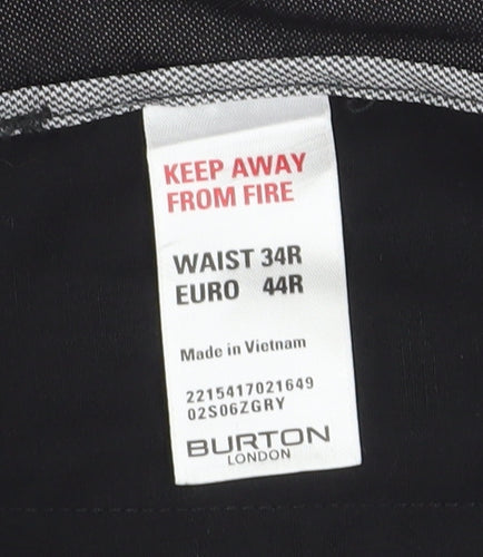 Burton Men's Grey Dress Pants, 34 Regular Fit