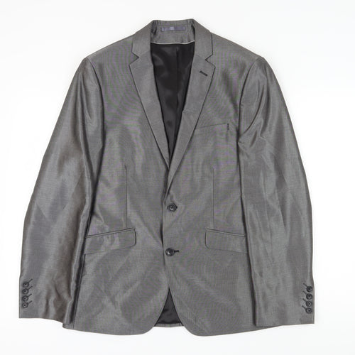Burton Men's Grey Suit Jacket 40R Regular Fit