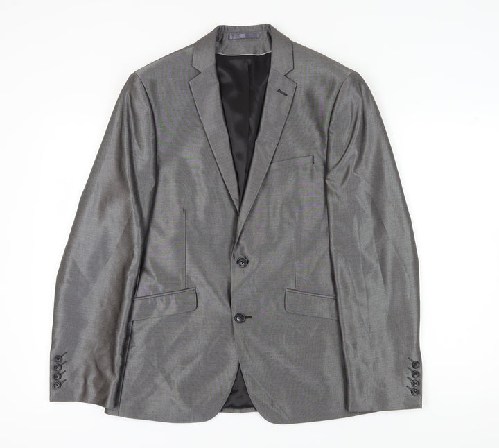 Burton Men's Grey Suit Jacket 40R Regular Fit