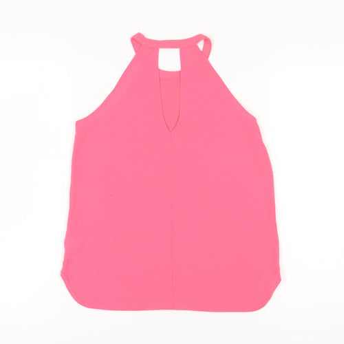 River Island Women's Pink Halter Tank Top Size 8