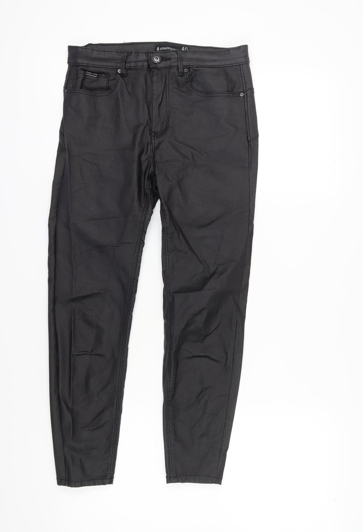 Stradivarius Women's Black Trousers UK 12