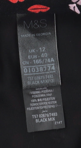Marks and Spencer Women's Black Skirt, Size 12