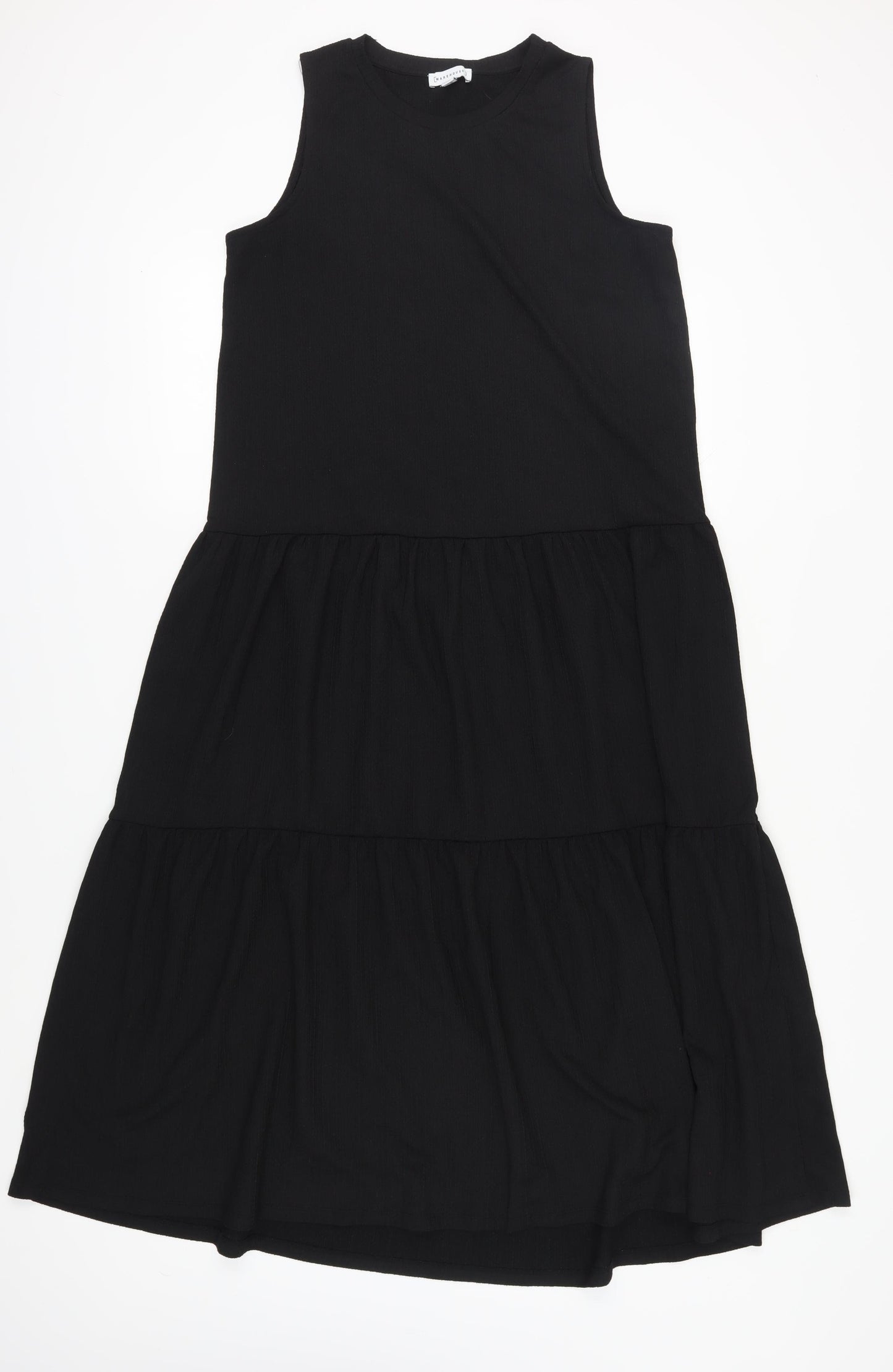Warehouse Women's Black Sleeveless Long Swing Dress