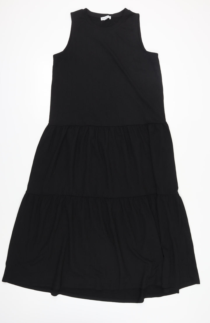 Warehouse Women's Black Sleeveless Long Swing Dress
