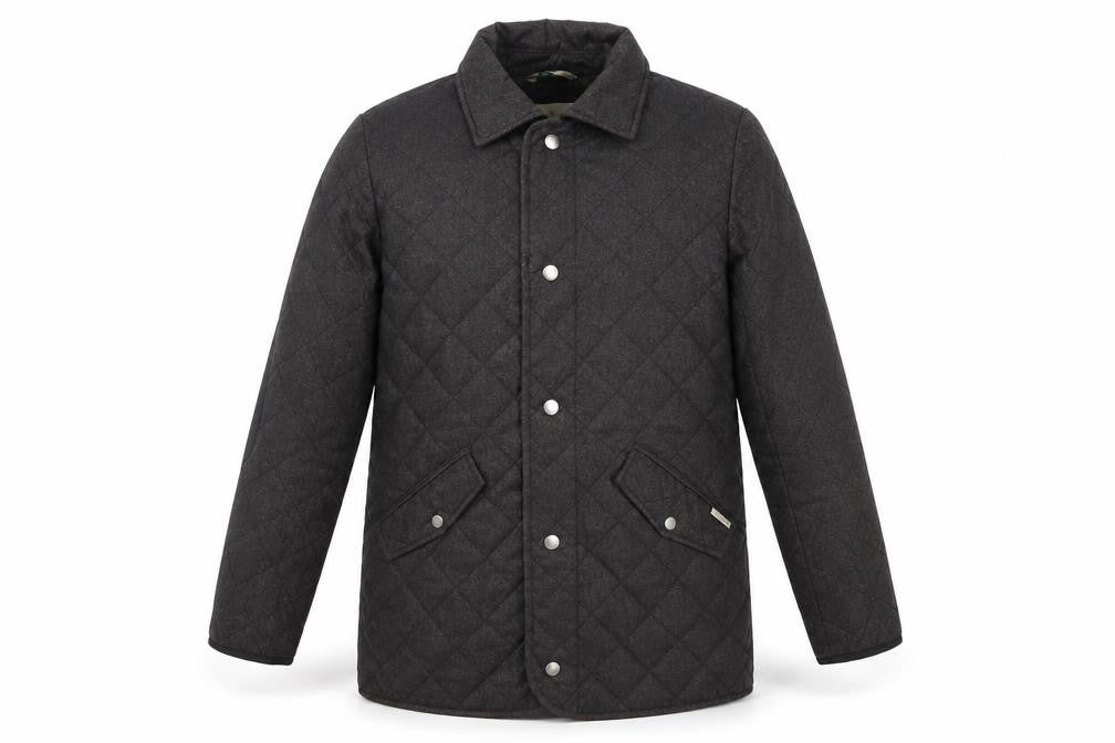 Front view of Sterling Men's Black Quilted Jacket, size S