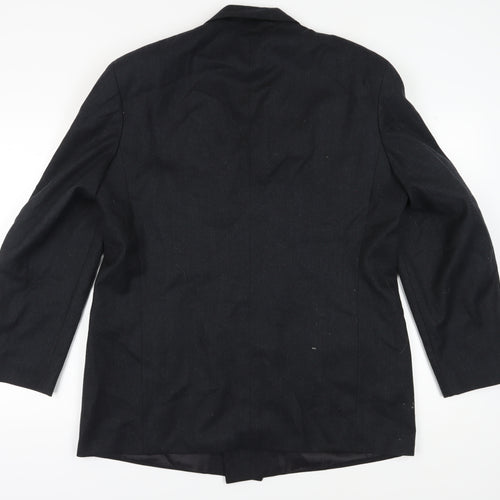 Marks and Spencer Men's Black Double-Breasted Wool Blazer 44R