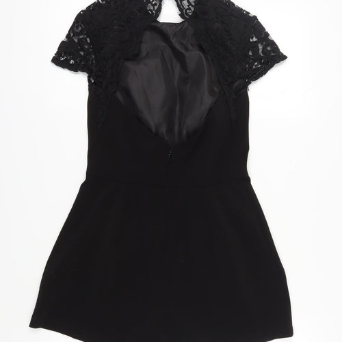 Topshop Women's Black Lace Playsuit Size 10