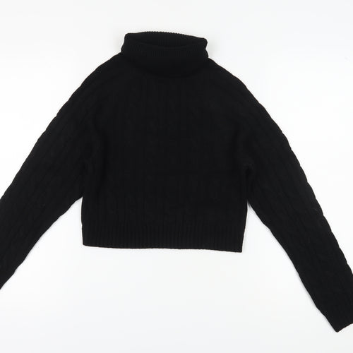 New Look Girls Black Roll Neck Jumper, Size 14-15, Casual Knit