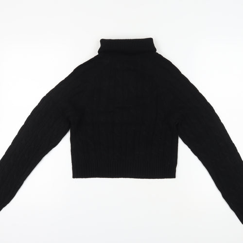 New Look Girls Black Roll Neck Jumper, Size 14-15, Casual Knit