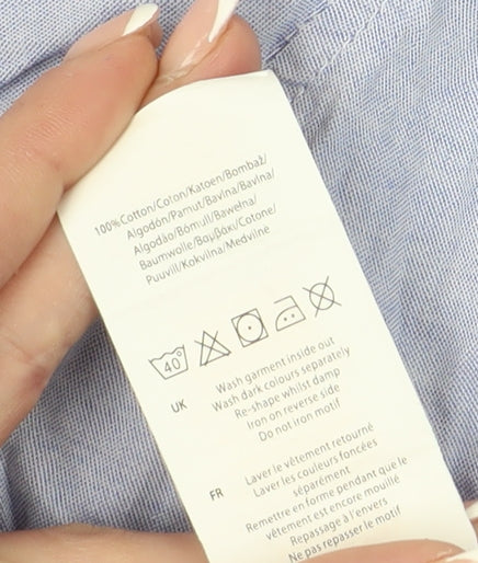 Firetrap Men's Blue Short Sleeve Button-Up Shirt L