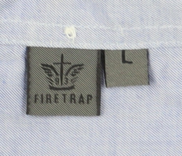 Firetrap Men's Blue Short Sleeve Button-Up Shirt L