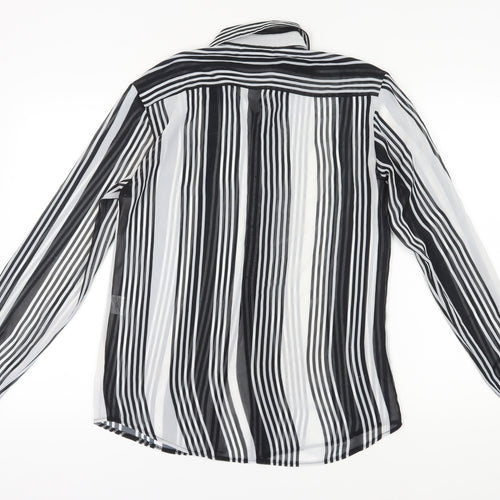 Reclaimed Vintage Unisex Black Striped Button-Up Shirt S