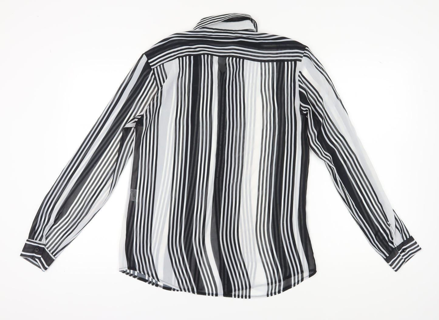 Reclaimed Vintage Unisex Black Striped Button-Up Shirt S