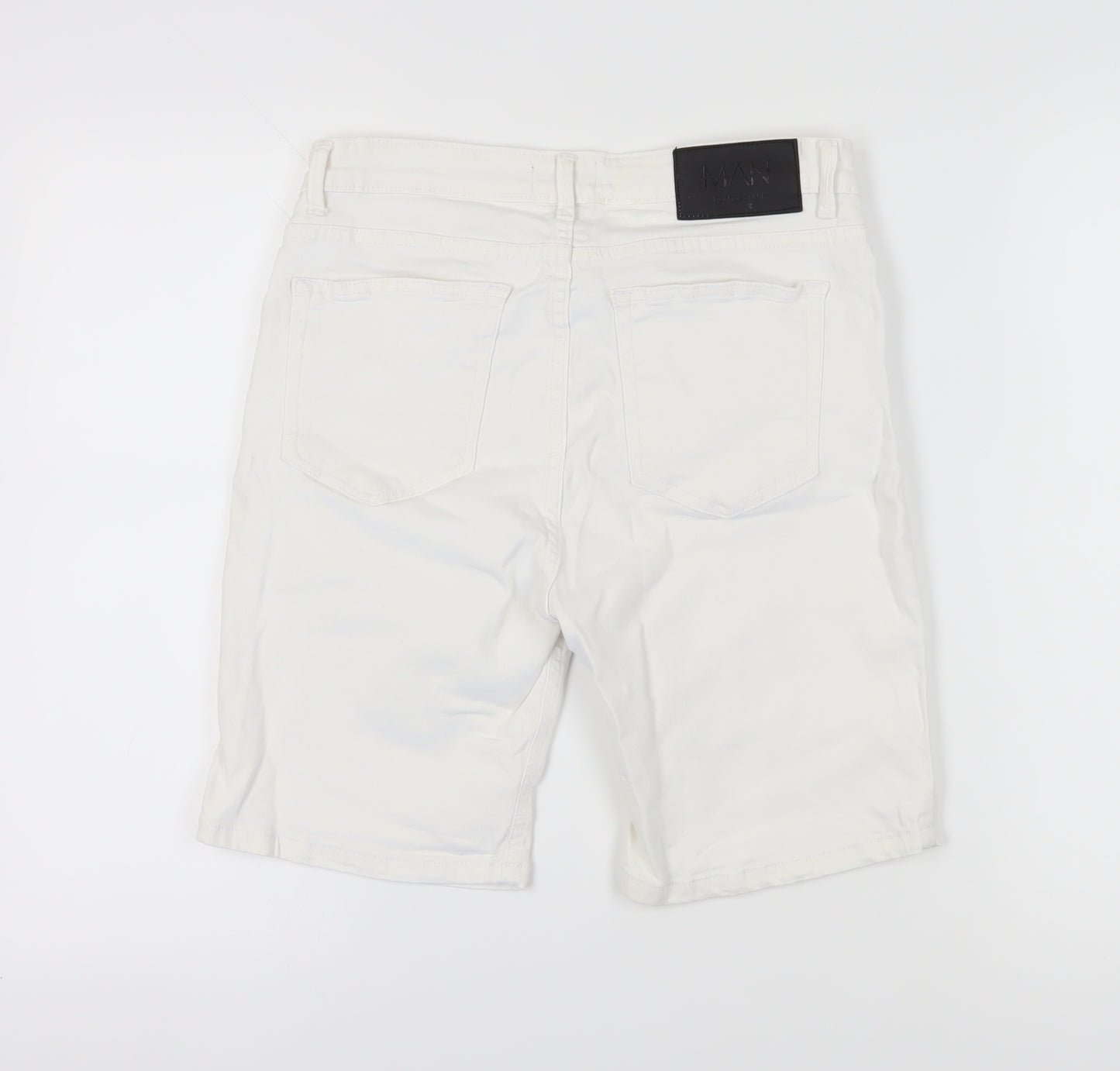 MAN White Men's Regular Fit Chino Shorts - Size 32