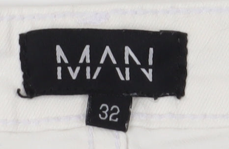 MAN White Men's Regular Fit Chino Shorts - Size 32