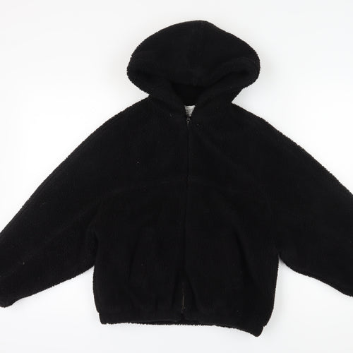 Zara Girls Black Hooded Jacket, 11-12 Years, Winter Essential