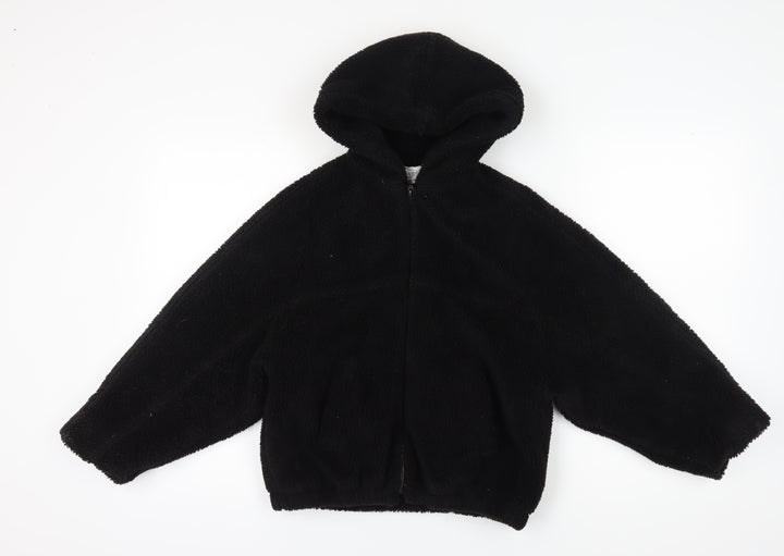 Zara Girls Black Hooded Jacket, 11-12 Years, Winter Essential