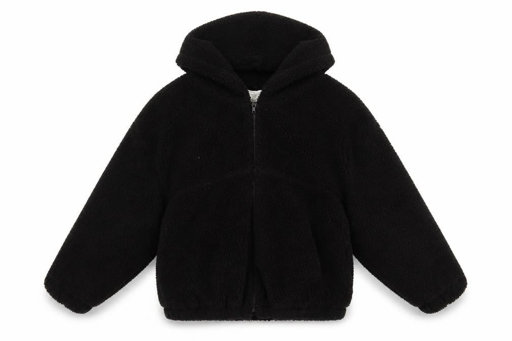 Zara Girls Black Hooded Jacket, 11-12 Years, Winter Essential