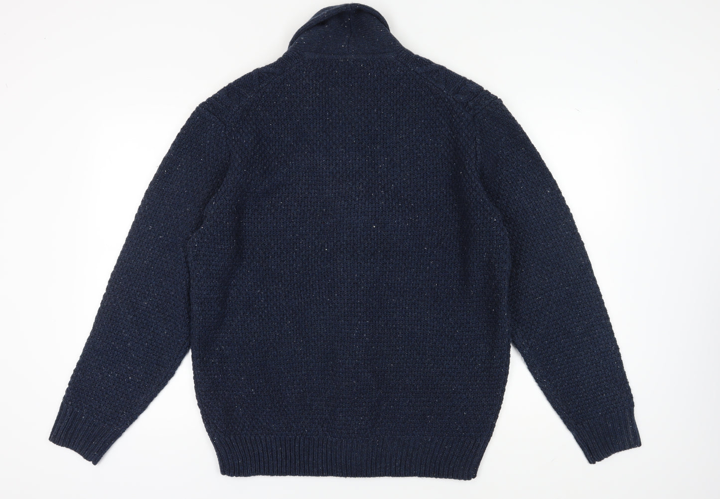Greenwoods Men's Blue Wool Cardigan - Size L