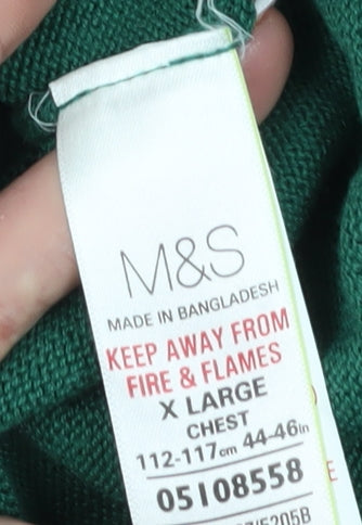 Marks and Spencer Men's Green XL Pullover Jumper