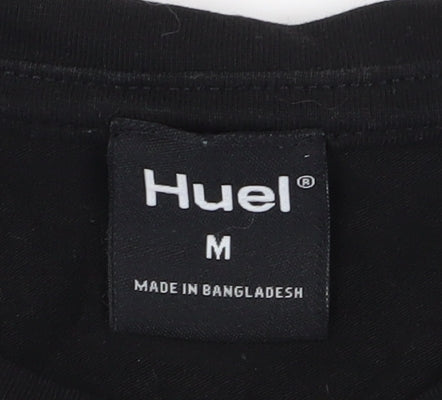 Huel Men Black M Regular Fit Logo T-Shirt