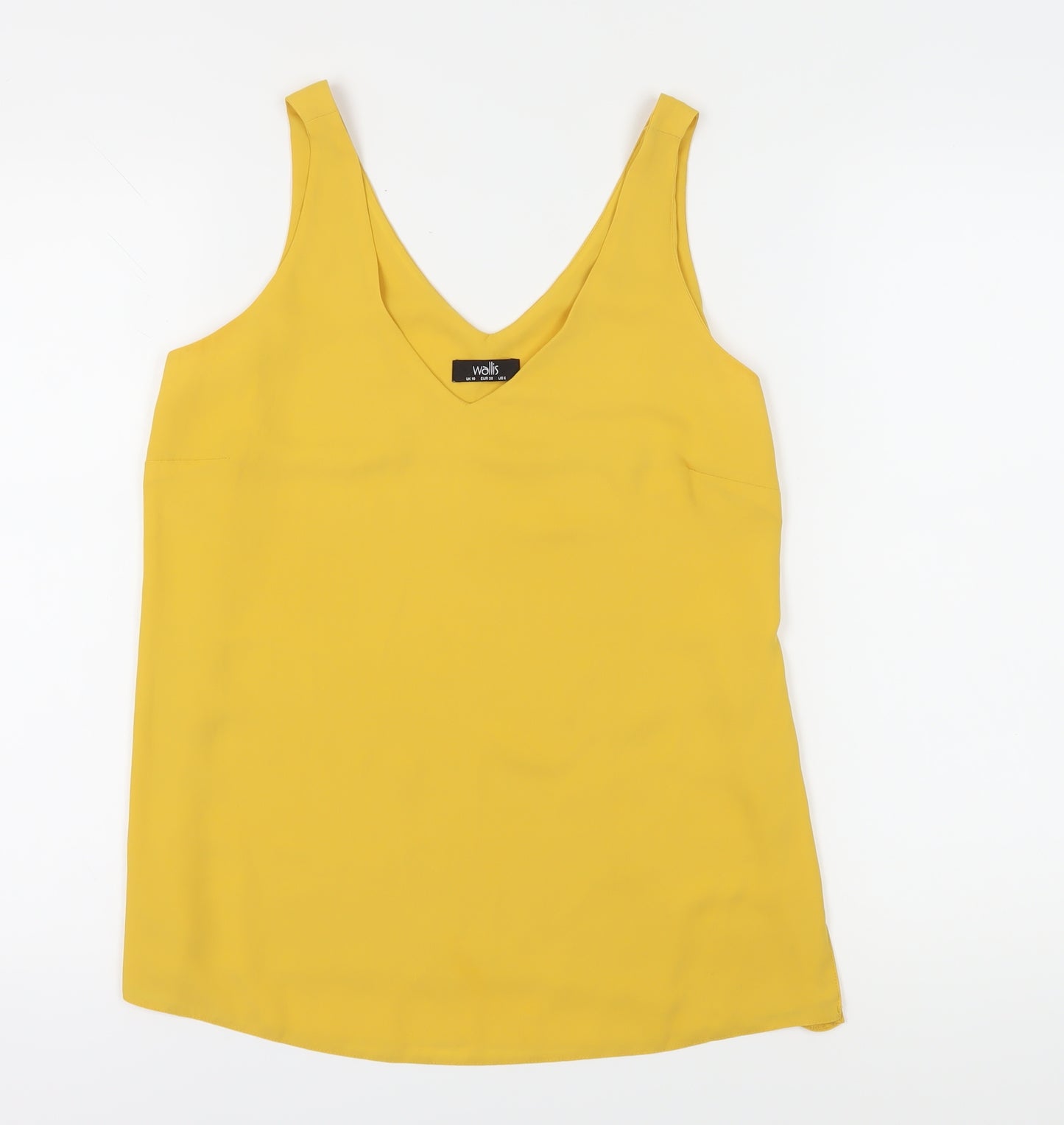 Wallis Women's Yellow Camisole Tank, Size 10, V-Neck, Polyester
