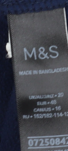 Marks and Spencer Women's Blue Fleece Jacket - Size 20