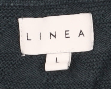 Linea Men's Blue Cotton Cable-Knit Pullover, Size L